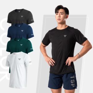 Áo Thể Thao Nam TSIMPLE cổ tròn tay ngắn tập gym vải thun lạnh thoáng mát co giãn chuẩn form MSSAHS